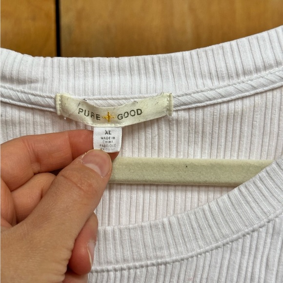 Pure + Good ribbed 3/4 sleeve Rayon knit top - Picture 3 of 4